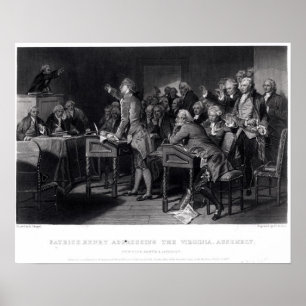 Póster Patrick Henry dirigiéndose a la Asamblea de Virgin