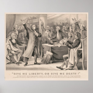 Póster Patrick Henry Libertad o Ilustracion del discurso