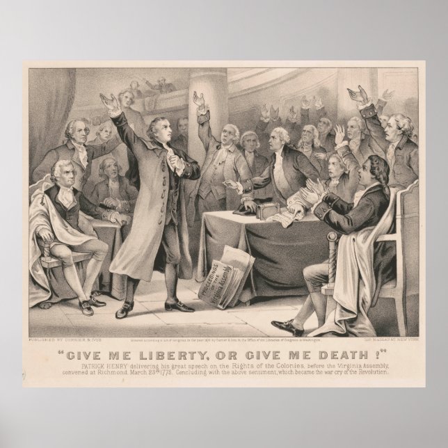 Póster Patrick Henry Libertad o Ilustracion del discurso  (Frente)
