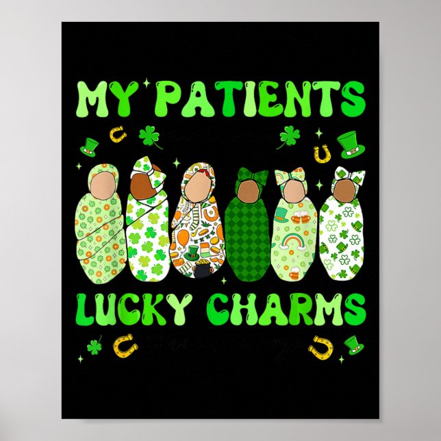 Póster Patrick's Day Nurse My Patients Are My Lucky Nicu  (Frente)