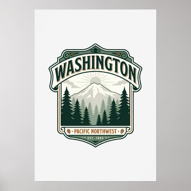 Póster Patrimonio del Estado de Washington (Frente)