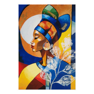 Póster Patrimonio Dorado: Arte de Pared Reina Africana Vi