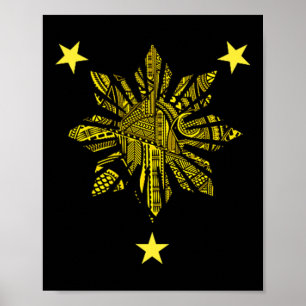 Póster Patrimonio filipino - Guerrero tribal polinesio