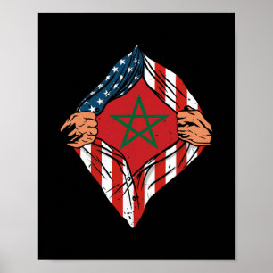 Póster Patrimonio super marroquí Marruecos Rodea la bande