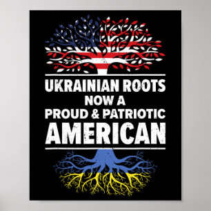 Póster Patriota Americano Ucraniano Bandera De Ucrania Us