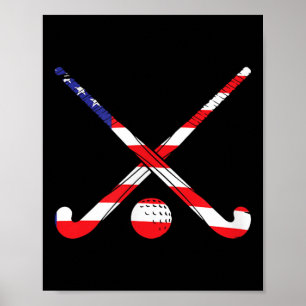 Póster Patriota de Hockey de Bandera Americana Juega Depo