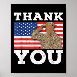 Póster Patriota militar de Estados Unidos veterano miem b