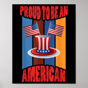 Póster Patriotas Orgullosos Día Estadounidense Conmemorat