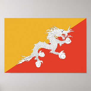 Póster Patriotic Bhutan Flag