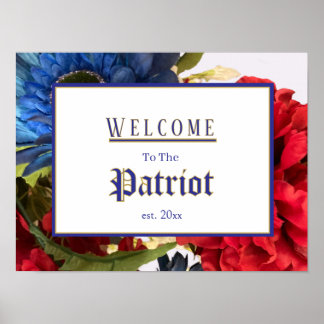 Póster Patriotic Establishment Welcome Sign