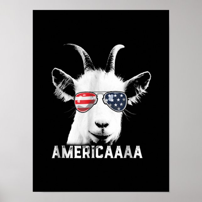 Póster Patriotic Goat Funny Goat America (Frente)
