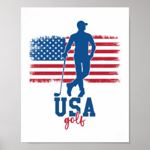 Póster Patriotic Golf USA