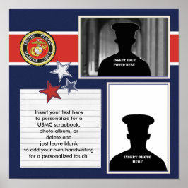 Póster Patriotic Marine Corps Photo Collage