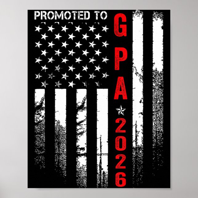 Póster Patriotic Mens Promoted To G Pa Est 2026 First Tim (Frente)