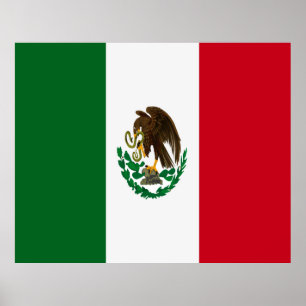 Póster Patriotic Mexico flag