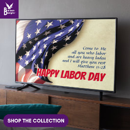 Póster Patriotic USA LABOR DAY Christian Frame Art TV