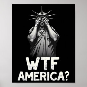 Póster Patriótico 4 De Julio Estatua De La Libertad Wtf A