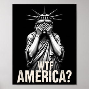 Póster Patriótico 4 De Julio Estatua De La Libertad Wtf A