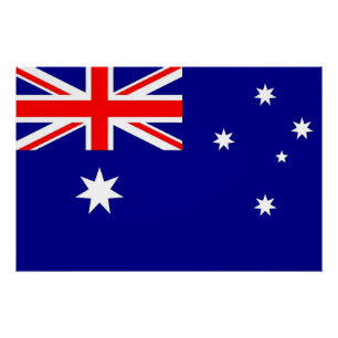 Poster patriótico con bandera de Australia