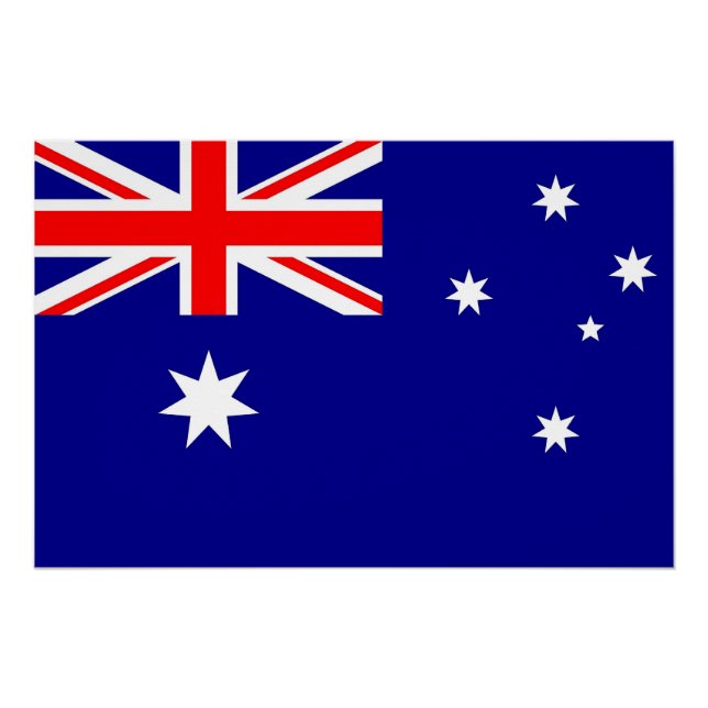 Poster patriótico con bandera de Australia (Anverso)