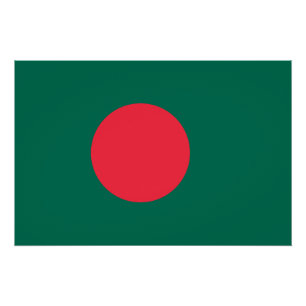 Poster patriótico con bandera de Bangladesh