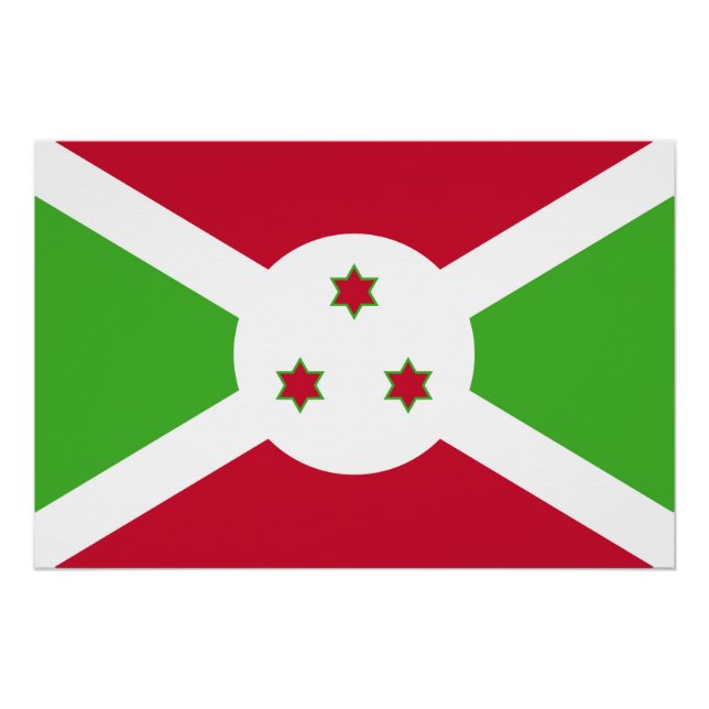 Poster patriótico con bandera de Burundi (Anverso)