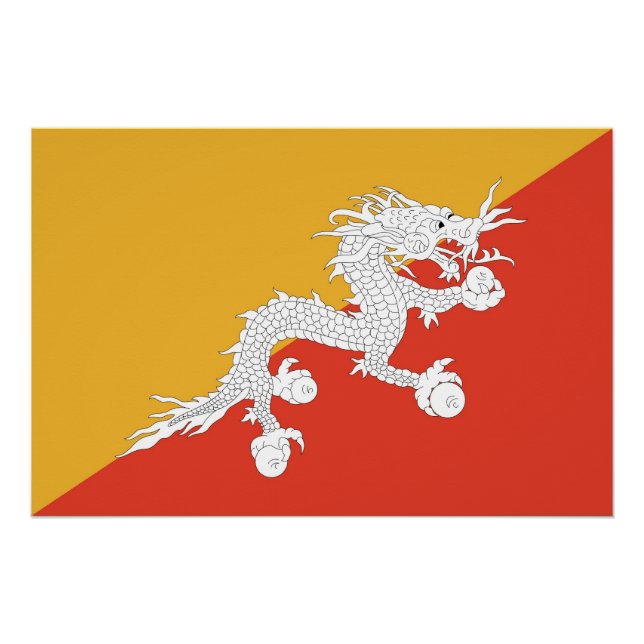 Poster patriótico con bandera de Bután (Anverso)