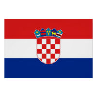 Poster patriótico con bandera de Croacia