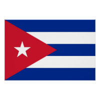 Poster patriótico con bandera de Cuba