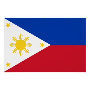 Poster patriótico con bandera de Filipinas