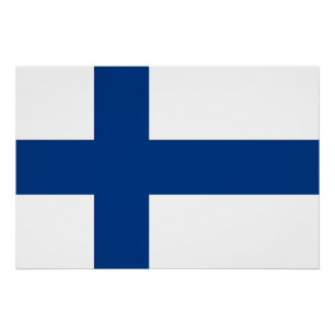 Poster patriótico con bandera de Finlandia