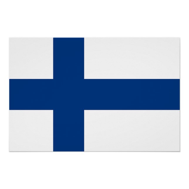 Poster patriótico con bandera de Finlandia (Anverso)