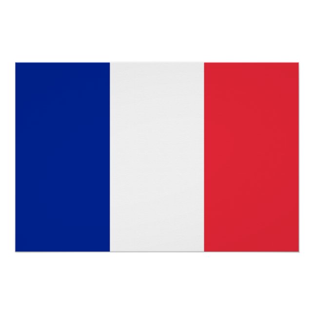 Poster patriótico con bandera de Francia (Anverso)
