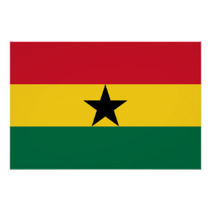 Poster patriótico con bandera de Ghana