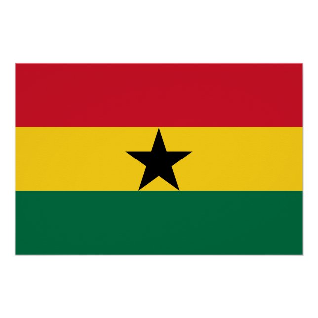 Poster patriótico con bandera de Ghana (Anverso)