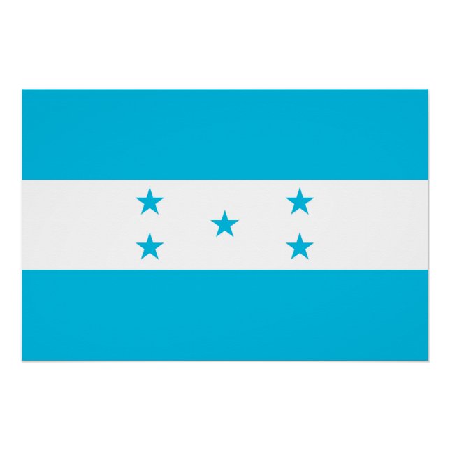 Poster patriótico con bandera de Honduras (Anverso)