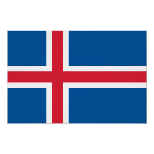 Poster patriótico con bandera de Islandia (Anverso)