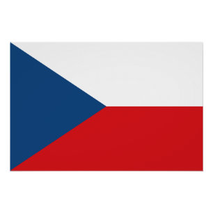 Poster patriótico con bandera de la República Chec