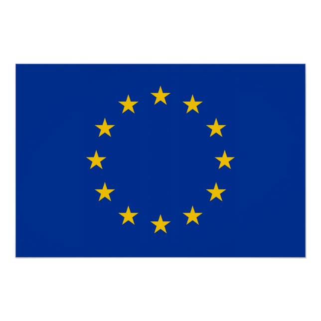 Poster patriótico con bandera de la Unión Europea (Anverso)