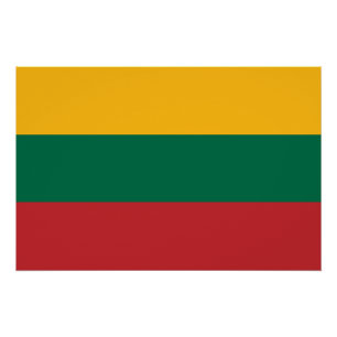 Poster patriótico con bandera de Lituania