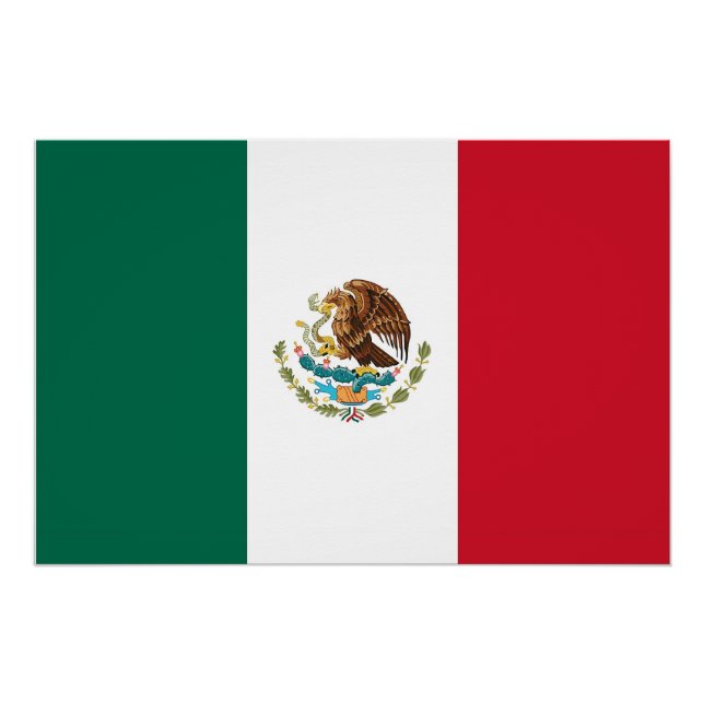 Poster patriótico con bandera de México (Anverso)