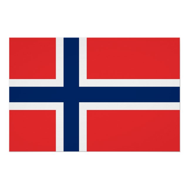 Poster patriótico con bandera de Noruega (Anverso)