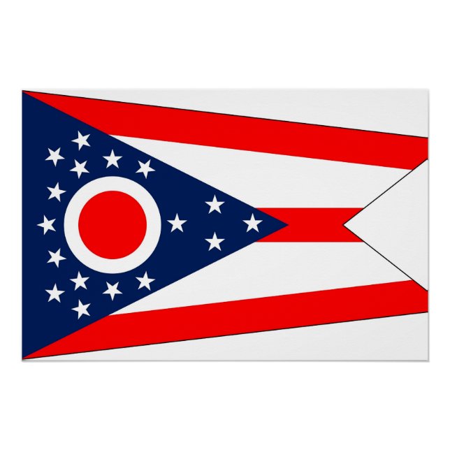 Poster patriótico con bandera de Ohio (Anverso)