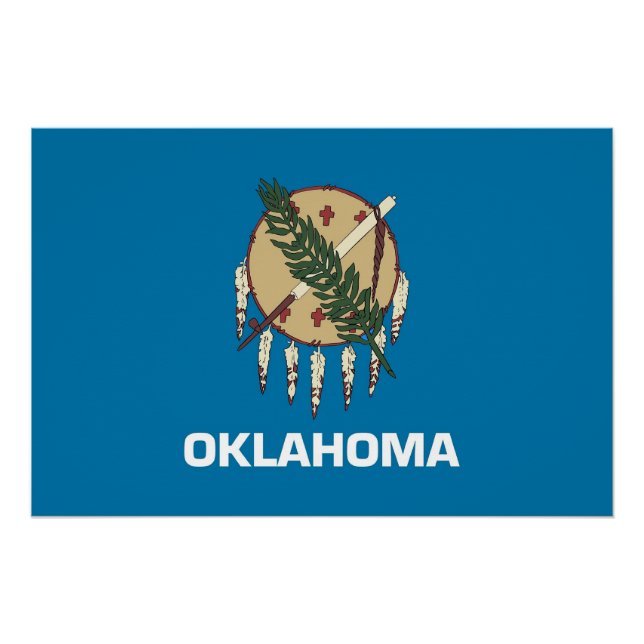 Poster patriótico con bandera de Oklahoma (Anverso)