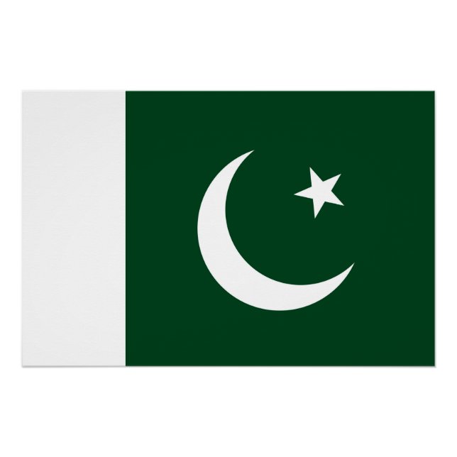 Poster patriótico con bandera de Pakistán (Anverso)