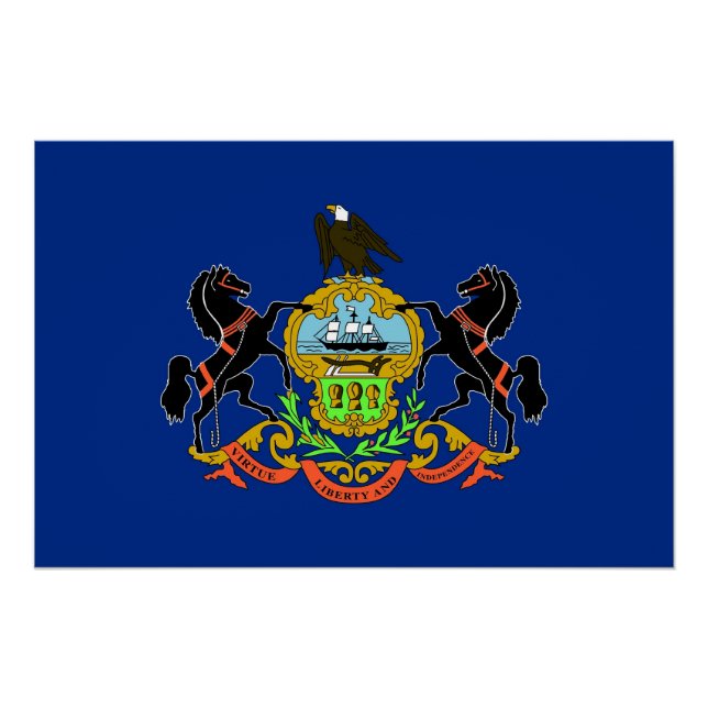 Poster patriótico con bandera de Pensilvania (Anverso)