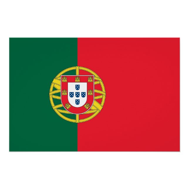 Poster patriótico con bandera de Portugal (Anverso)