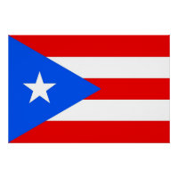 Poster patriótico con bandera de Puerto Rico