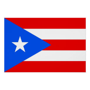 Poster patriótico con bandera de Puerto Rico