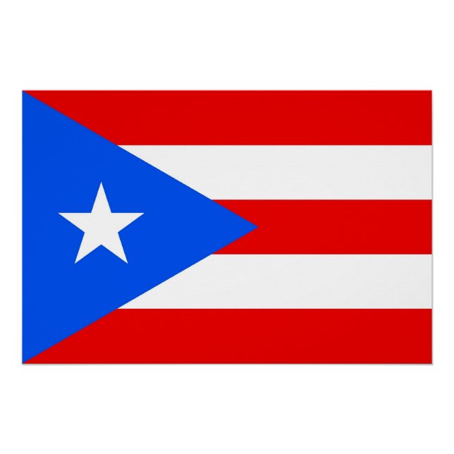 Poster patriótico con bandera de Puerto Rico (Anverso)